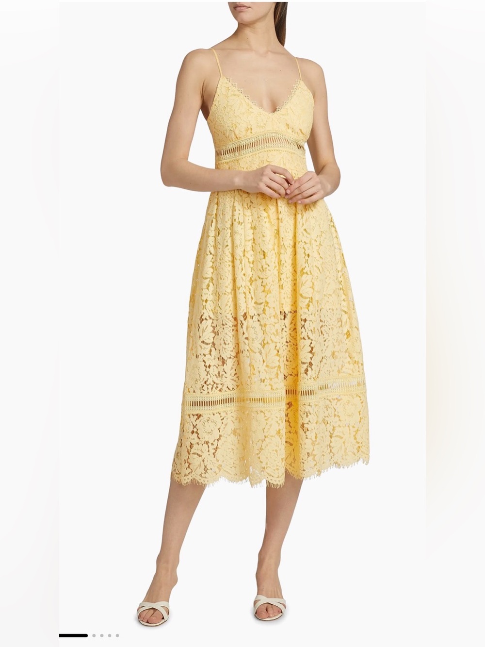 Generation Love butter yellow Lace Midi Dress